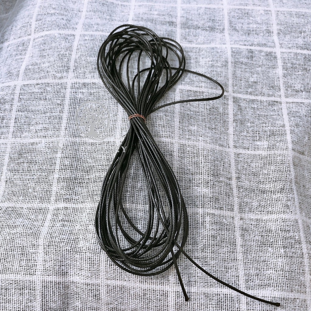 Dây sáp bóng màu đen thắt vòng tay đường kính 1,5mm