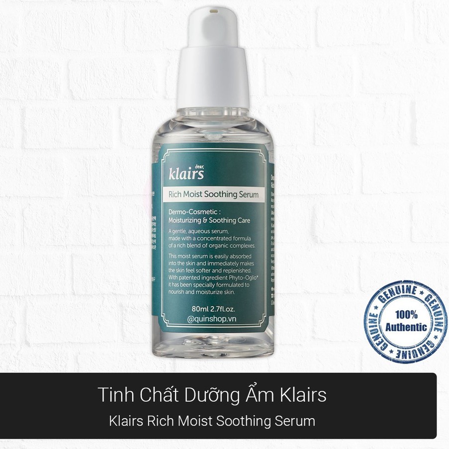 Klairs - Tinh Chất Dưỡng Ẩm Klairs /Tinh Chất Dưỡng Ẩm Klairs Rich Moist Soothing Serum