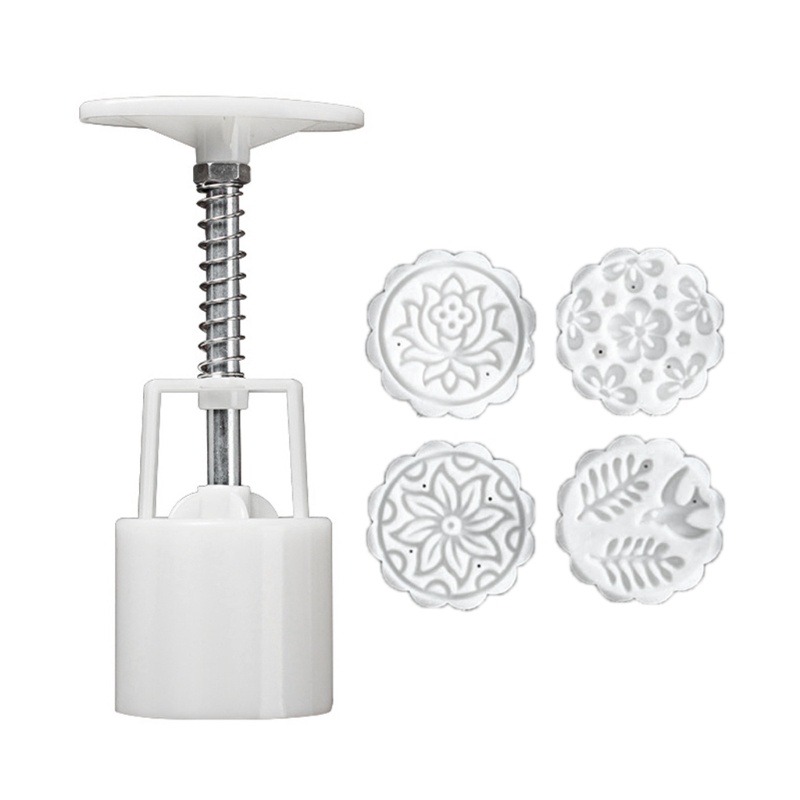 ✿ Khuôn Làm Bánh Trung Thu 50g + 1 / 4 Con Dấu Hình Tròn Màu Xanh Lá