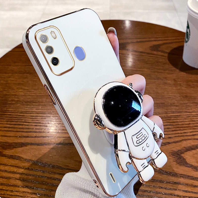 Ốp Điện Thoại Màu Kẹo Hình Phi Hành Gia Có Giá Đỡ Cho ITEL Vision 1 1 Pro
