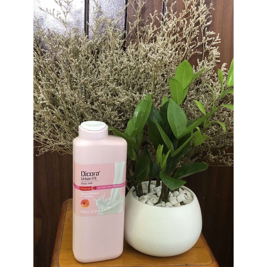 Sữa dưỡng thể Dicora Urban Fit citrics & peach vitamin C hương cam quýt và đào 400ml ngăn ngừa lão hoá, làm trắng da | BigBuy360 - bigbuy360.vn