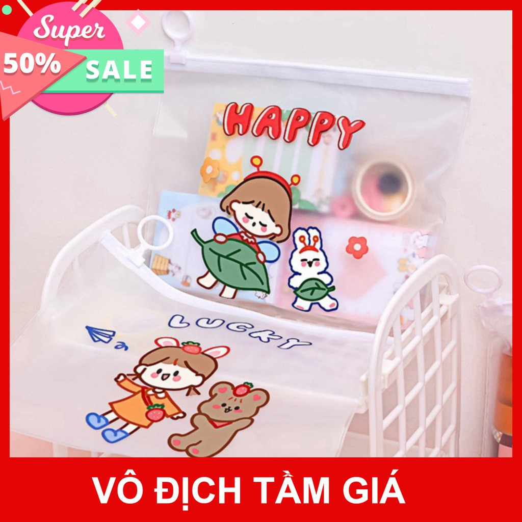 Túi Zip Khóa Kéo A5 Đựng Bút, Mĩ Phẩm, Đồ Dùng Học Tập