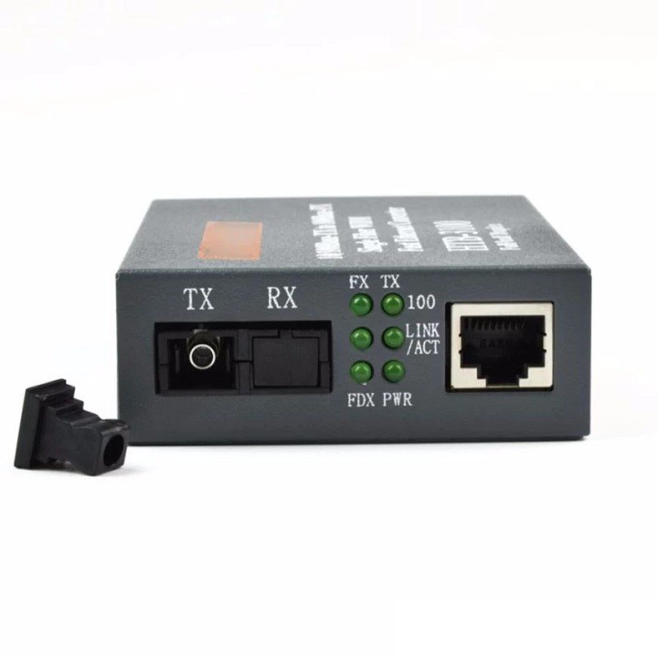 Bộ Convert Chuyển Đổi Quang Điện Khuếch Đại Tín Hiệu Dây Quang Sang Lan RJ45 NetLink HTB-3100 A/B 100Mbps 1 Sợi 1 Cổng L