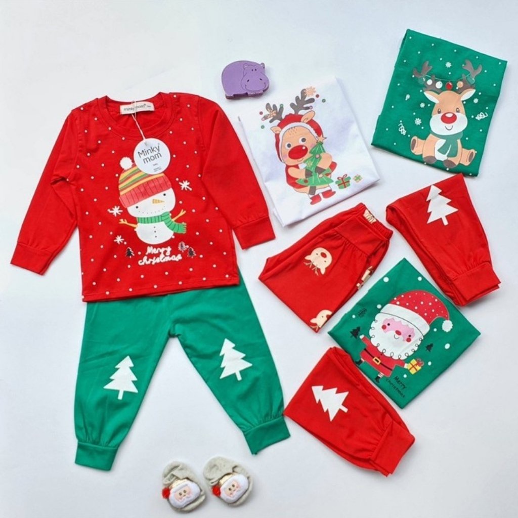 Bộ Dài Tay Cho Bé  Bộ NOEL Dài Tay Cho Bé Trai Bé Gái  Chất Cotton Cao Cấp Siêu Co Giãn Thấm Hút Mồ Hôi Tốt