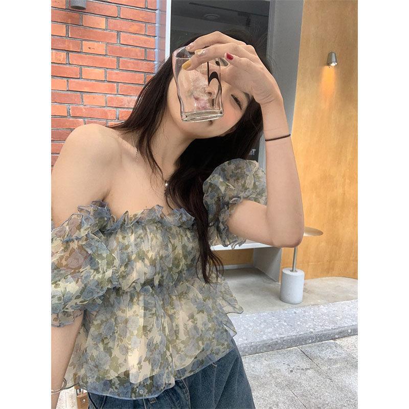 Áo Sơ Mi Chiffon Tay Phồng Hở Vai Thời Trang Mùa Hè Dành Cho Nữ