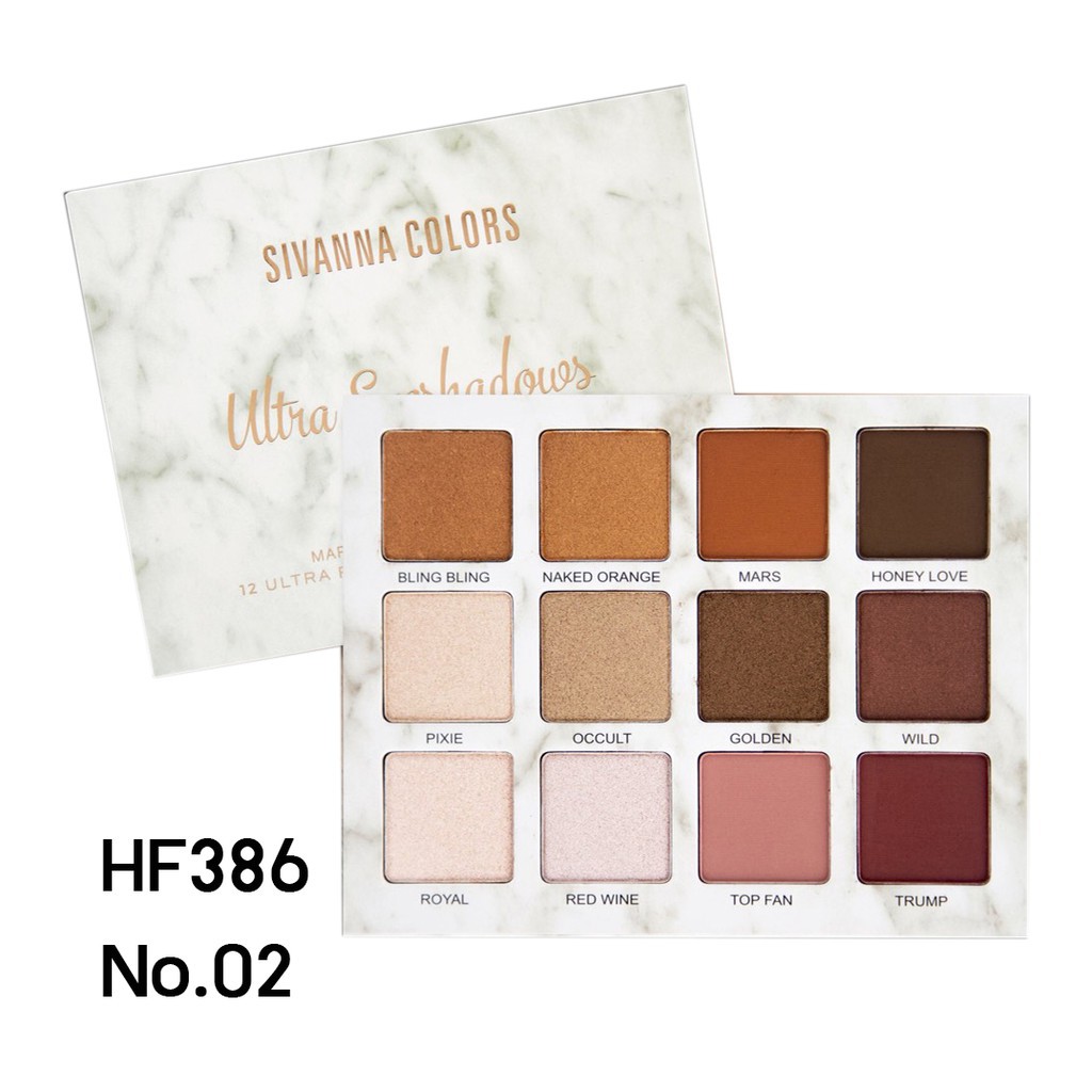 BẢNG PHẤN MẮT 12 Ô MÀU SIVANNA COLORS ULTRA EYESHADOWS HF386