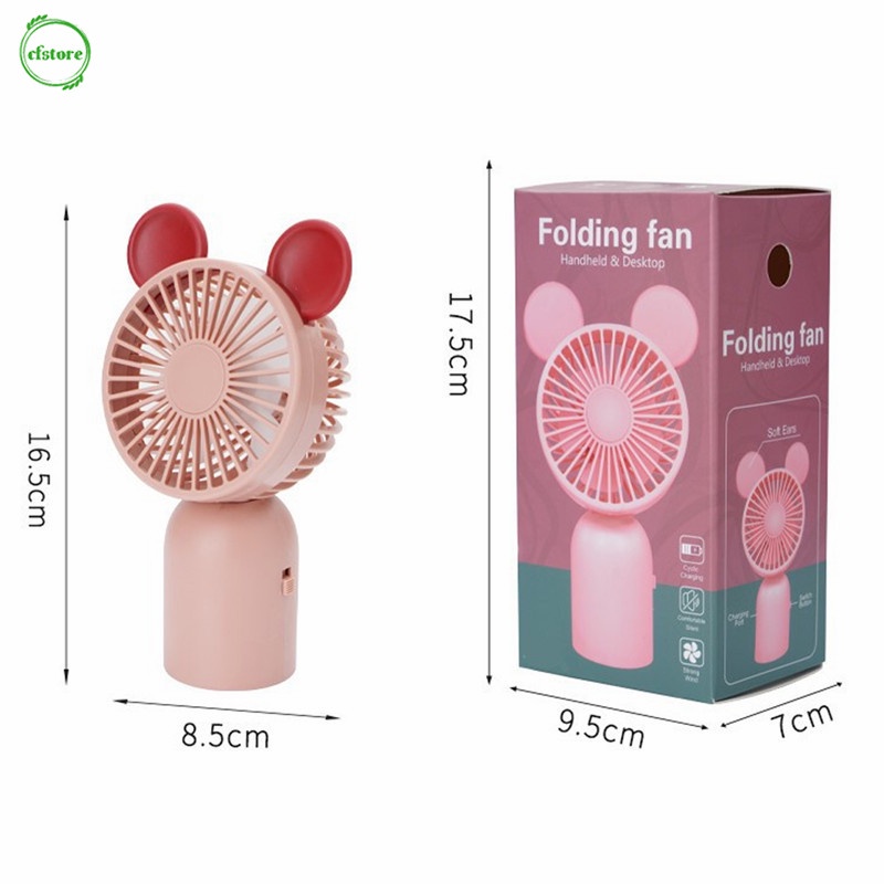 Quạt Mini Cầm Tay 3 Tốc Độ Dễ Thương Có Thể Điều Chỉnh Kèm Sạc USB Tiện Dụng Cho Gia Đình / Ngoài Trời