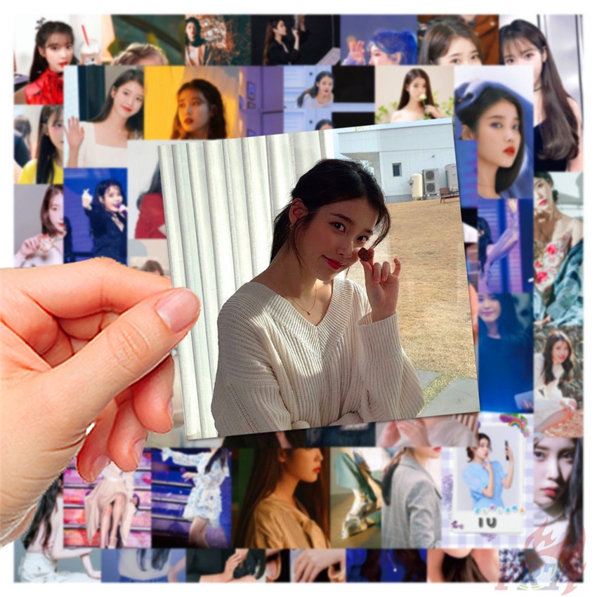 Bộ 50 miếng dán trang trí laptop/ván trượt hình các nhân vật IU Lee Ji Eun Series 02 DIY thời trang
