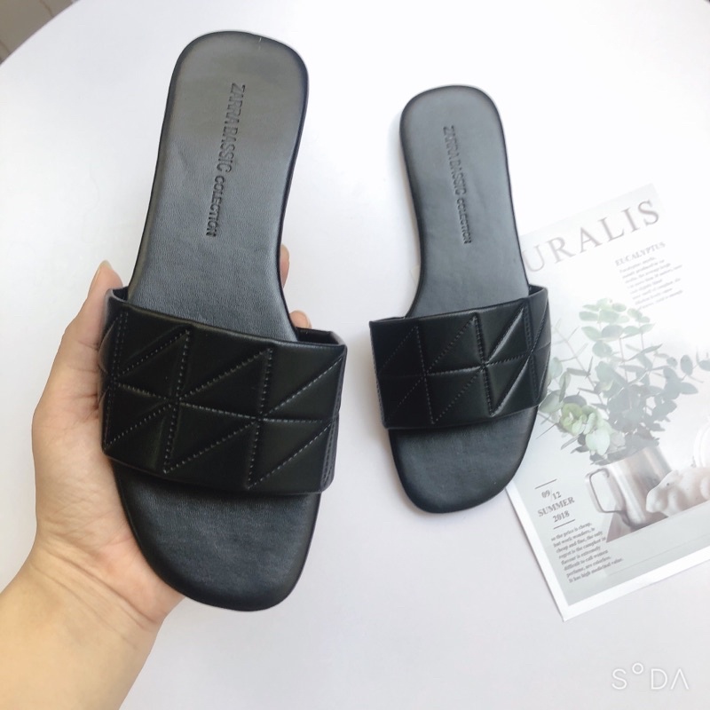 Dép lê nữ chần chỉ da mềm hàng loại 1