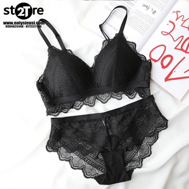 Bộ đồ lót Cencka Flower Bralette ren không gọng cao cấp 1286 | 2t store nội y siêu sỉ