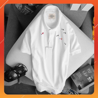 Áo Thun Nam ⚡FREESHIP – HÀNG CHẤT⚡ Cổ Bẻ Thêu Cá Mập, Chất Liệu Thun Cá Mập 100% Cotton Cao Cấp