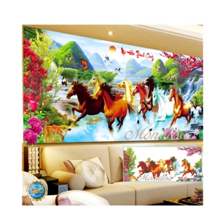 120x60cm Tranh treo tường Mã Đáo Thành Công sẵn treo/ Tranh tráng gương/ tranh theo yc