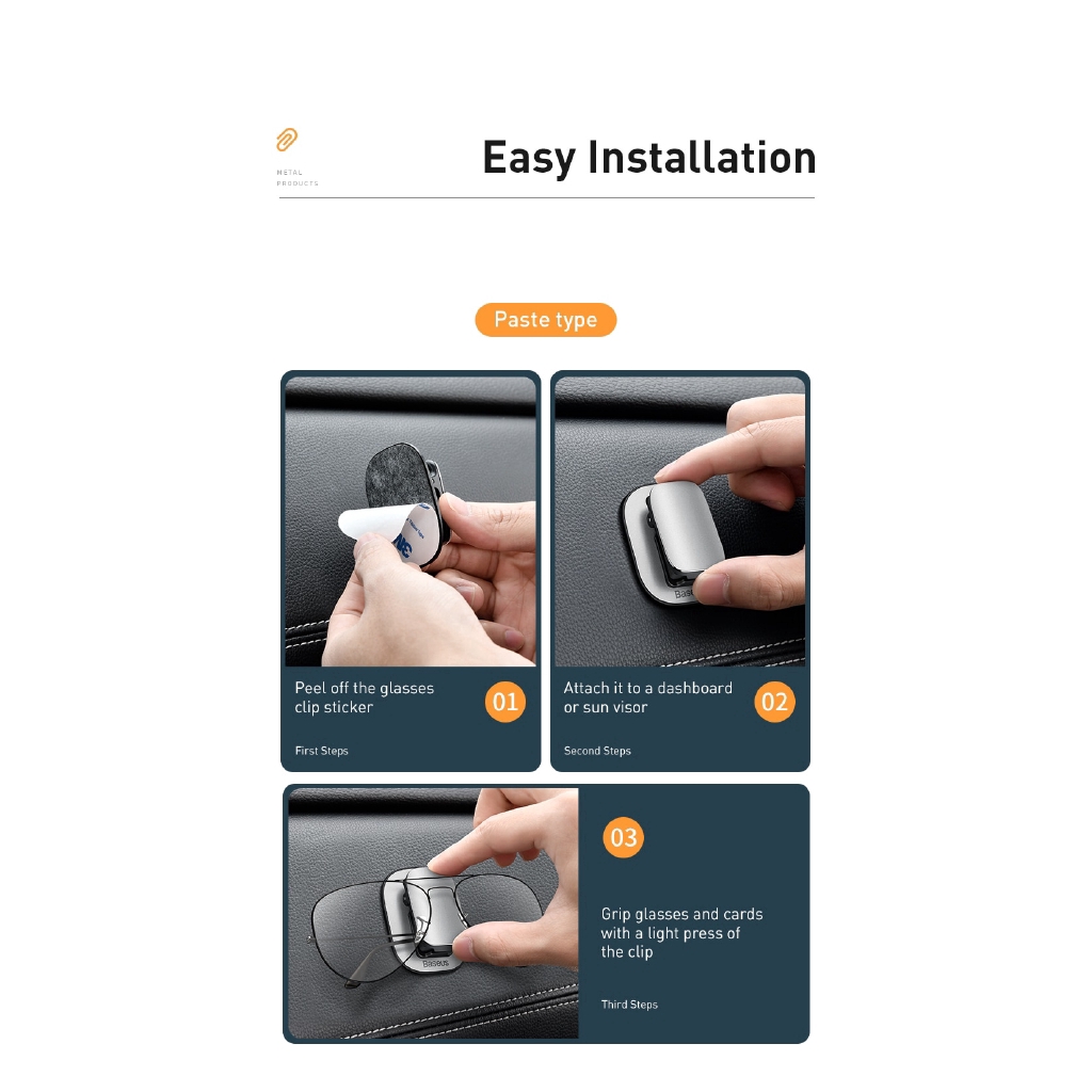Kẹp Mắt Kính Baseus Dành Cho Xe Hơi Tiện Dụng
