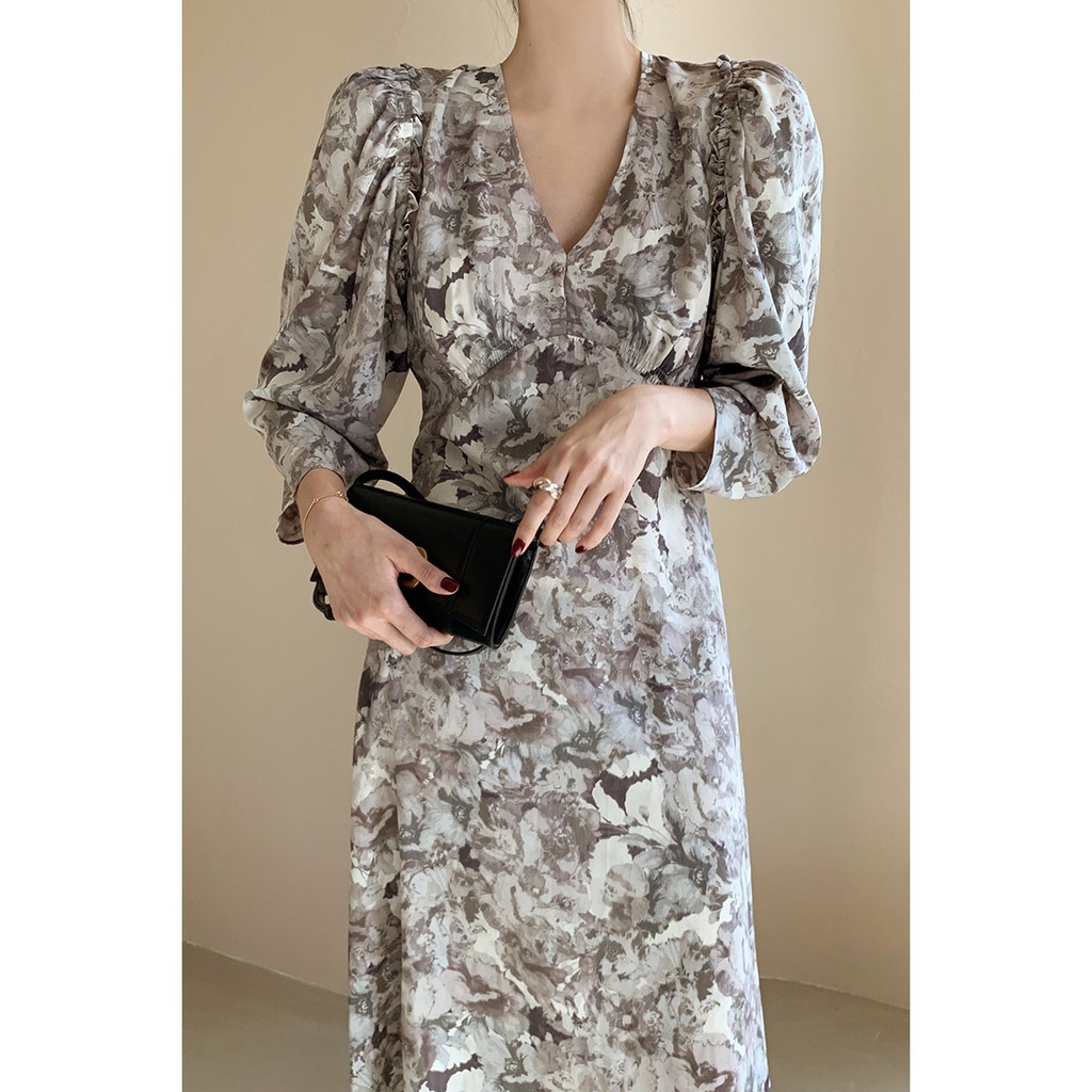 Đầm Hoa Tay Phồng Thời Trang Dành Cho Nữ