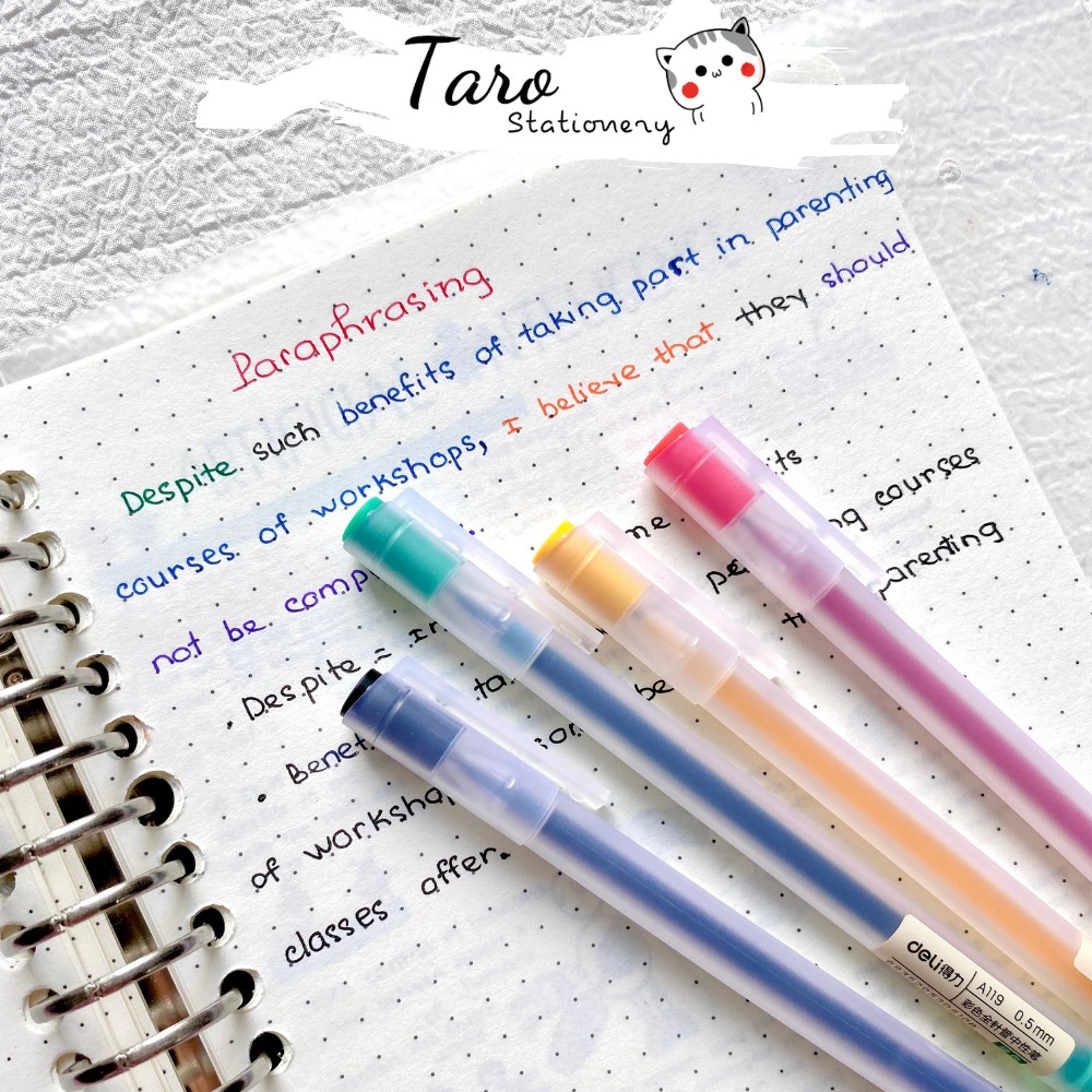 Bút gel Basic Paraphrase từ vựng Ielts A06 nhiều màu Taro Stationery