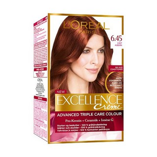 Thuốc nhuộm tóc phủ bạc loreal excellence cream 172ml - số 6.45- nâu ánh đỏ.