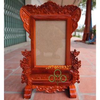 khung ảnh thờ hoa mai khùng hình thờ mai gỗ gõ 2 cỡ ảnh 25x35 và 21x31