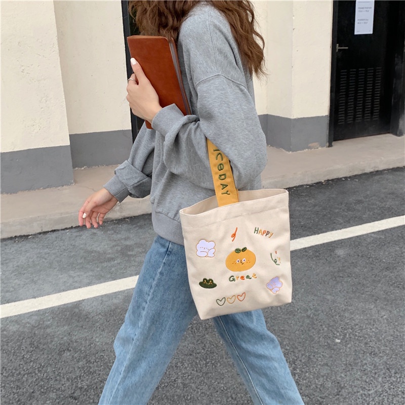 ENVIROSAX Phim hoạt hình thêu vải túi, túi xách, túi ăn trưa dễ thương