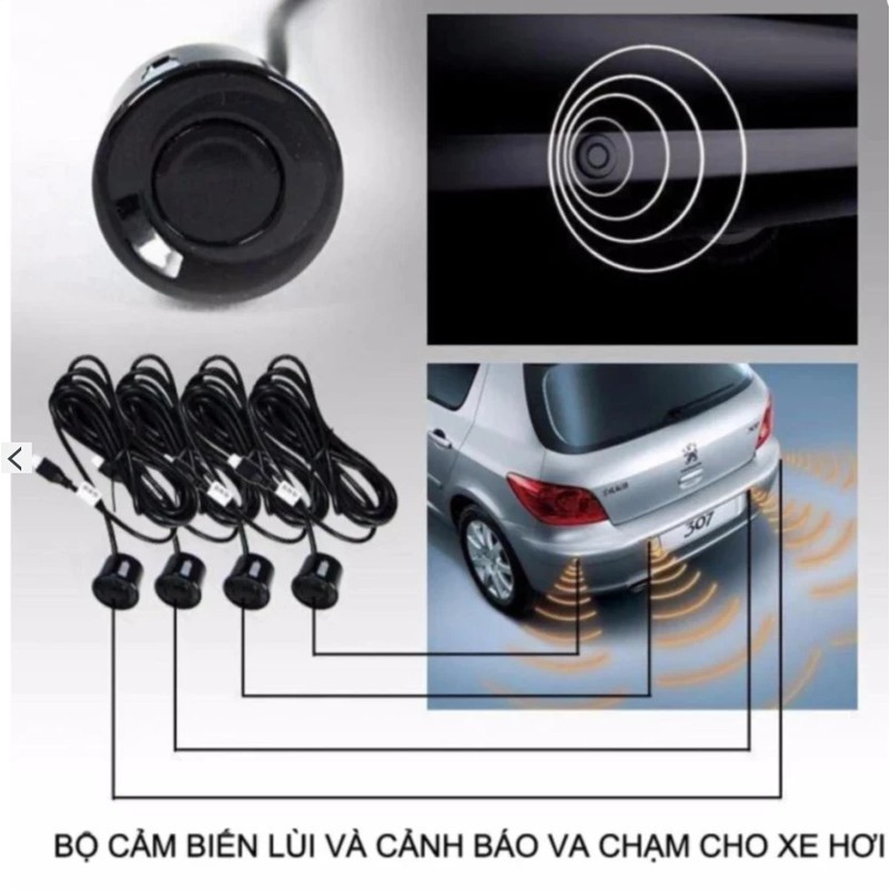 EuroQuality Bộ cảm biến lùi và cảnh báo va chạm xe hơi Parking sensor 4 mắt...Giá sock !!!