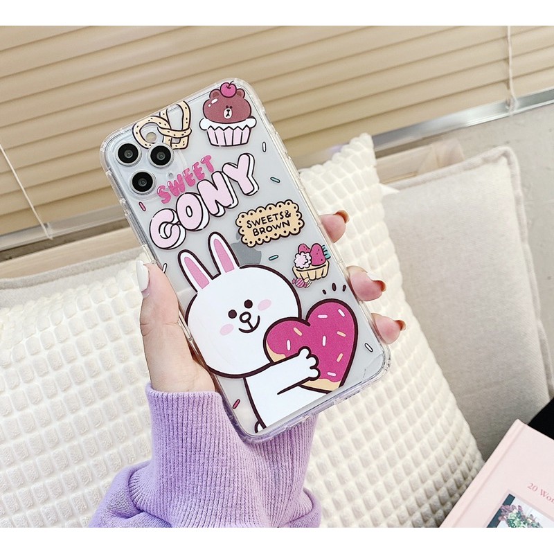 Ốp Lưng Case Iphone  Dẻo Trong Không Ngả Màu Gấu Brown Chống Trầy Sốc Cho 7g/8g đến 12 promax