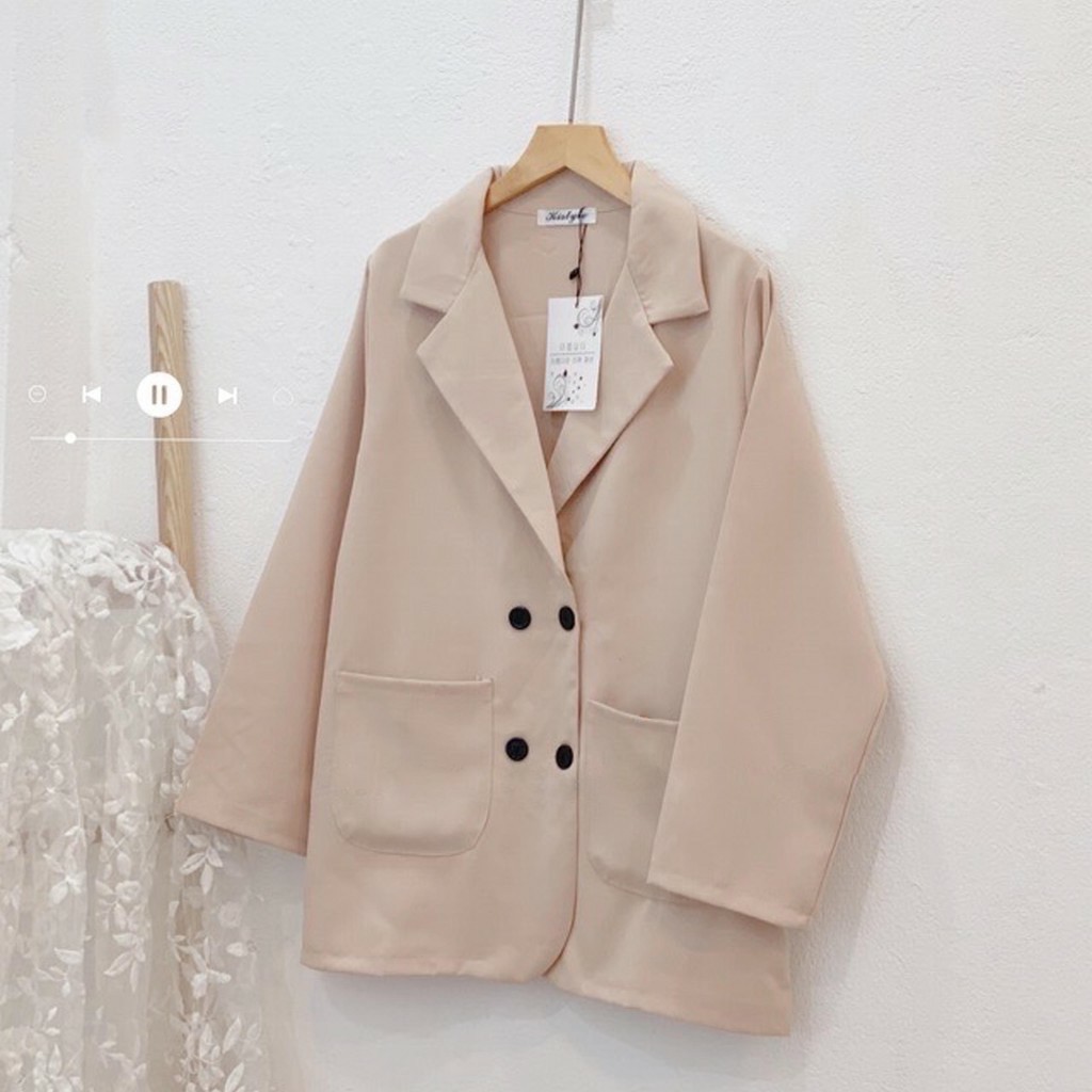 [Mã WASTMAY giảm 15% tối đa 30K đơn 150K] Áo khoác vest blazer nữ 4 khuy 2 túi dán phong cách hàn quốc | WebRaoVat - webraovat.net.vn