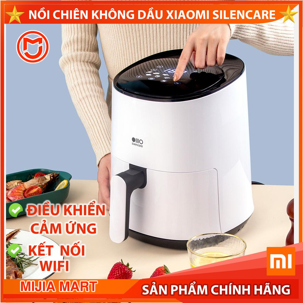 ✅Nồi chiên không dầu thông minh Xiaomi Silencare. Màn hình cảm ứng, Điều khiển qua điện thoại, 2.5 l– Trắng