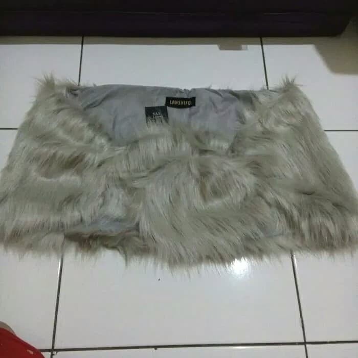 Áo Khoác Lông Màu Xám Thời Trang Cao Cấp Cho Nữ