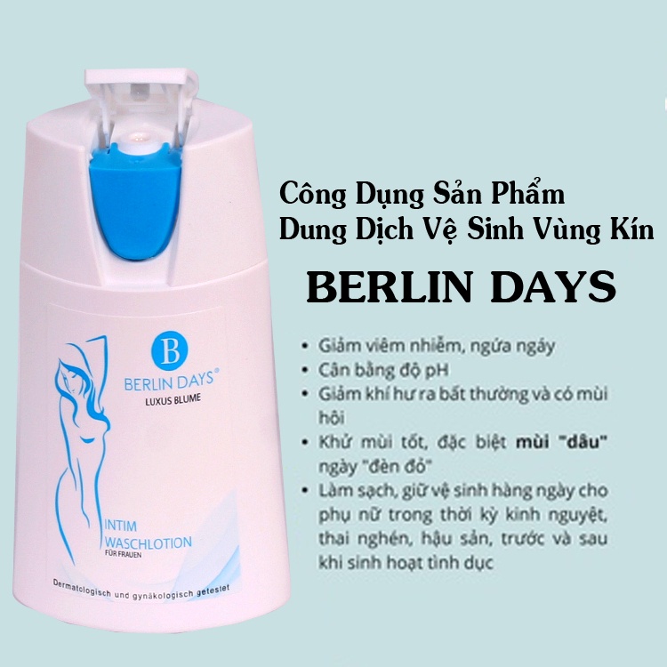 Dung Dịch Vệ Sinh Phụ Nữ Berlin Days Hương Nước Hoa Cao Cấp Làm Sạch Nhẹ Nhàng Giảm Mùi Hôi - Hàng nhập khẩu Đức