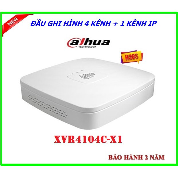 Đầu ghi hình 4 kênh + 1 kênh IP Dahua XVR4104C-X1, chuẩn H265