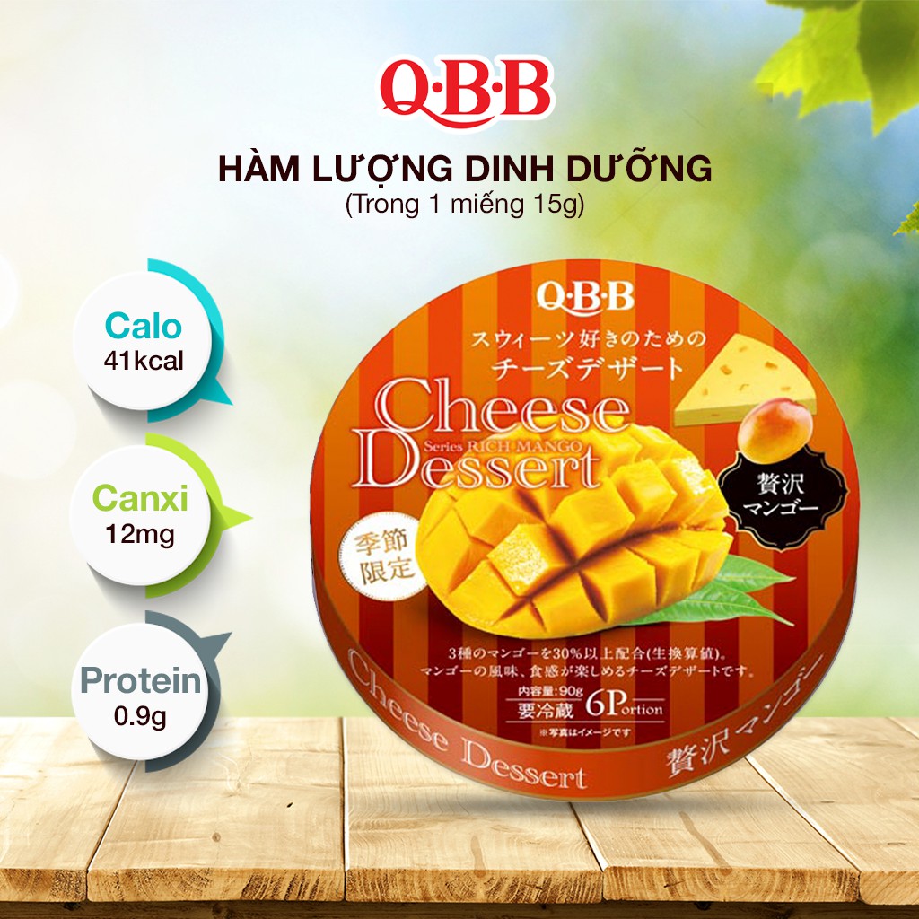 Phô Mai QBB Cho Bé Từ 18 Tháng Tuổi Trở Lên Vị Xoài Hộp 90g 6 Miếng 4903308034394