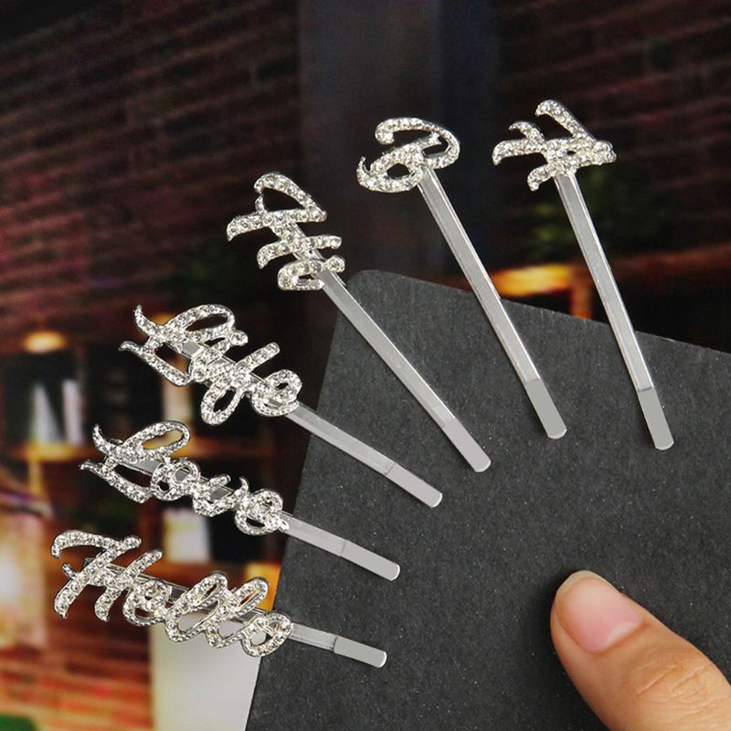 Kẹp Tóc Hình Chữ Đính Đá Lấp Lánh Thời Trang Dành Cho Nữ