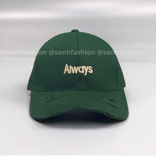 Mũ lưỡi trai thêu chữ Always Nón kết kiểu rách tua rua chất kaki thời trang form unisex nam nữ K17