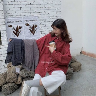 Áo sơ mi kẻ caro form rộng siêu xinh