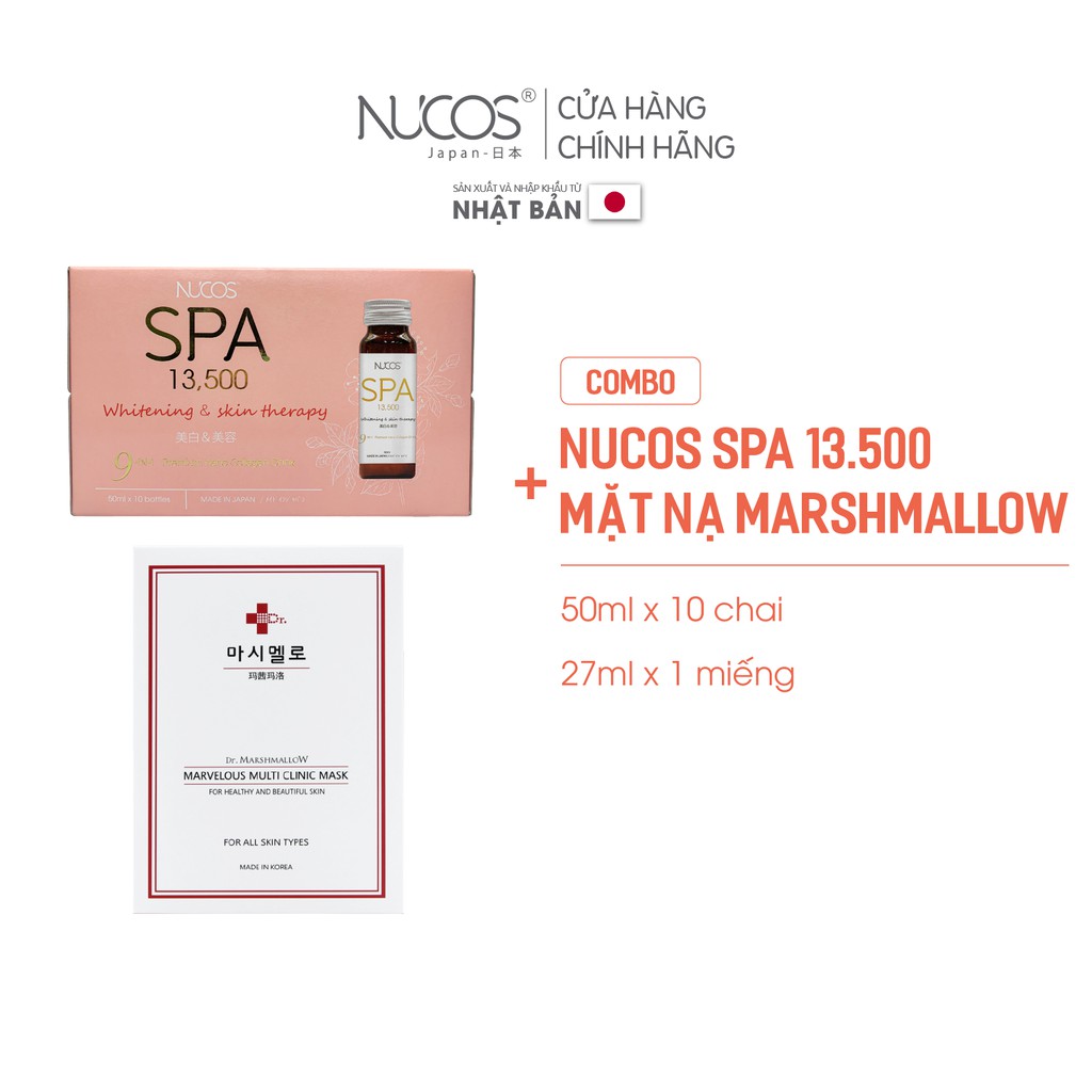 Collagen nước xóa nhăn ngăn lão hóa da NucosSpa13500 50mlx10 chai+ 1 Mặt nạ