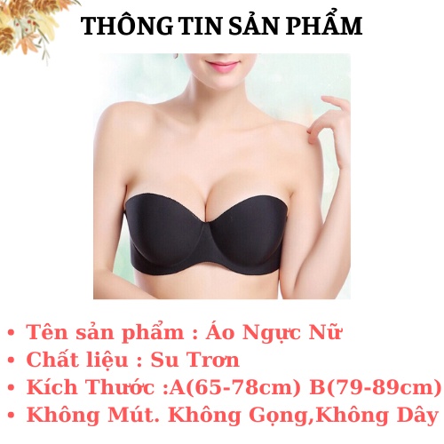 Áo Ngực Không Dây - Áo Lót Nữ Nâng Ngực Không Gọng Tạo Khe Chất Su Mịn AMYBRA A218
