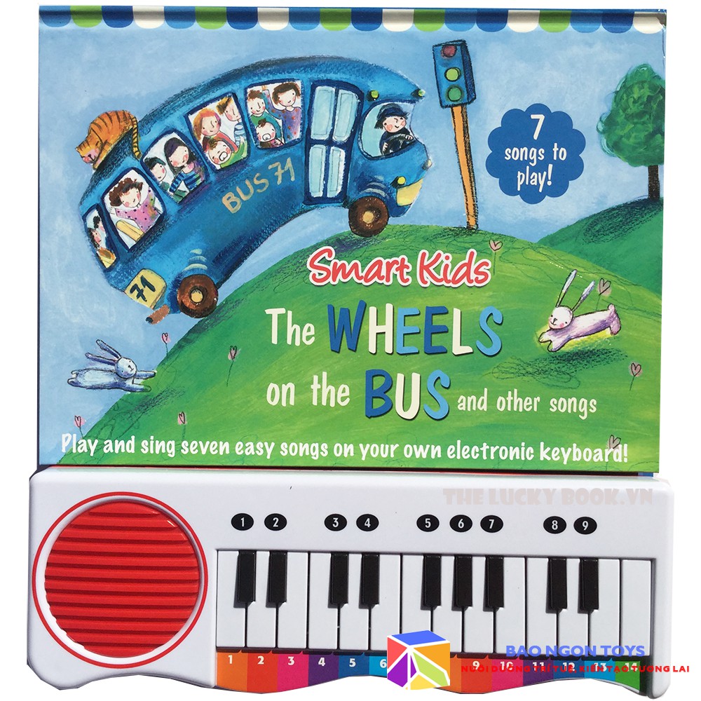 SÁCH ÂM THANH TIẾNG ANH KÈM PIANO CHO BÉ - PIANO BOOK - WHEELS ON THE BUS - BAO NGON TOYS