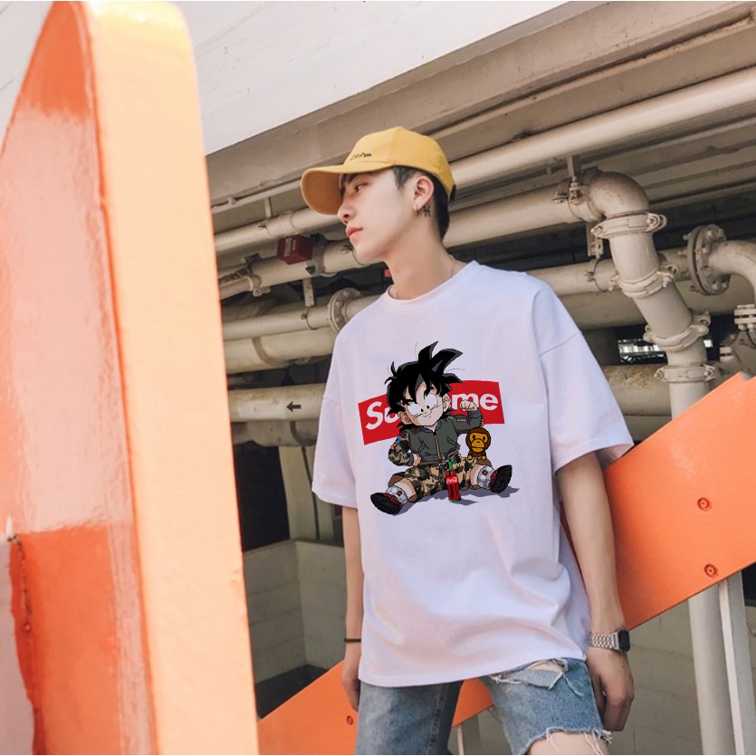 Áo thun 360 unisex tay lỡ nam nữ form rộng basic tee Songoku Coca - áo phông rộng trắng unisex mùa hè | BigBuy360 - bigbuy360.vn