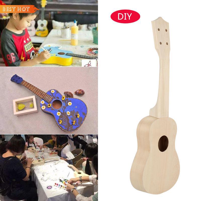 ✿ Amusing DIY Ukulele Art Ukulele Raw Wood Color