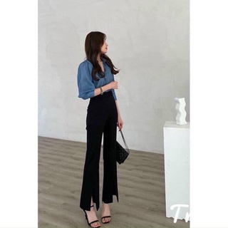 Quần ống Loe Xẻ gấu cá tính