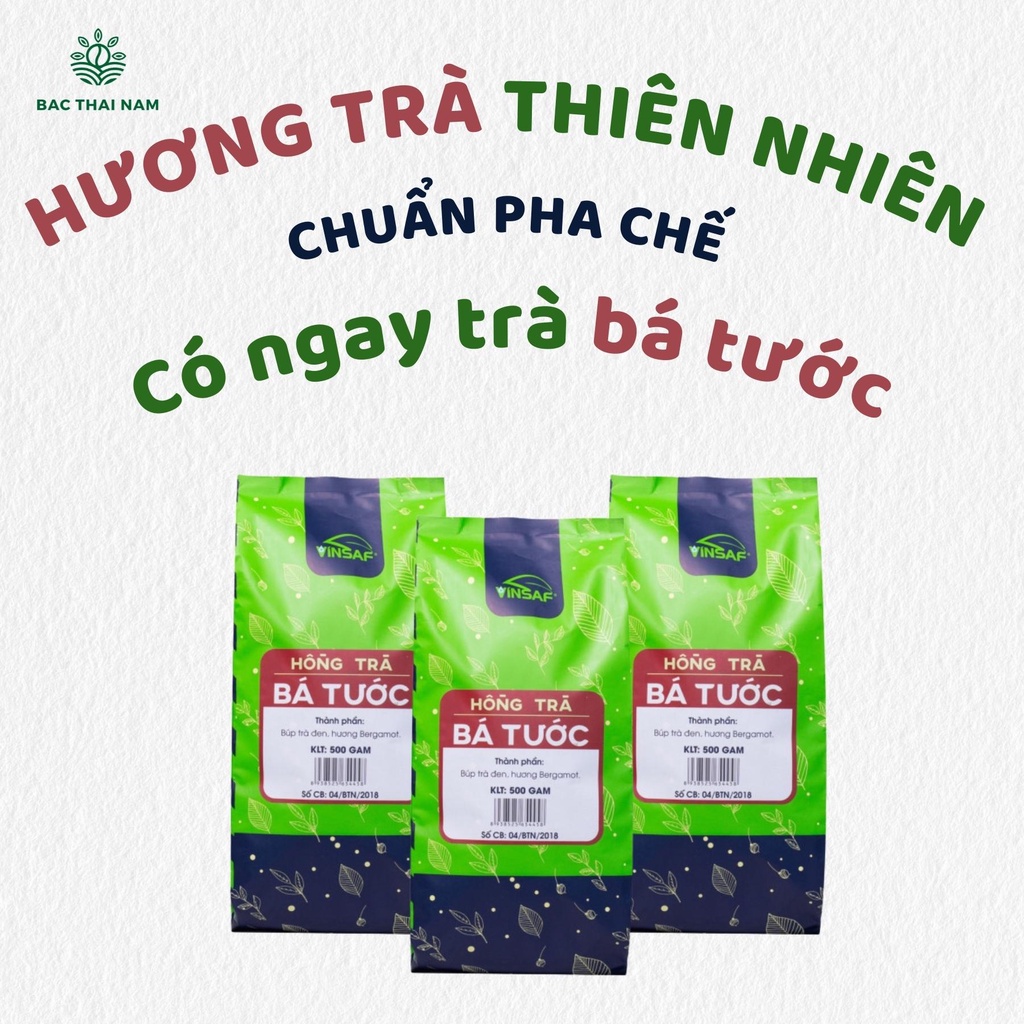 Hồng trà bá tước earl grey Vinsaf 500g nguyên liệu pha chế đồ uống trà sữa TBTVS500