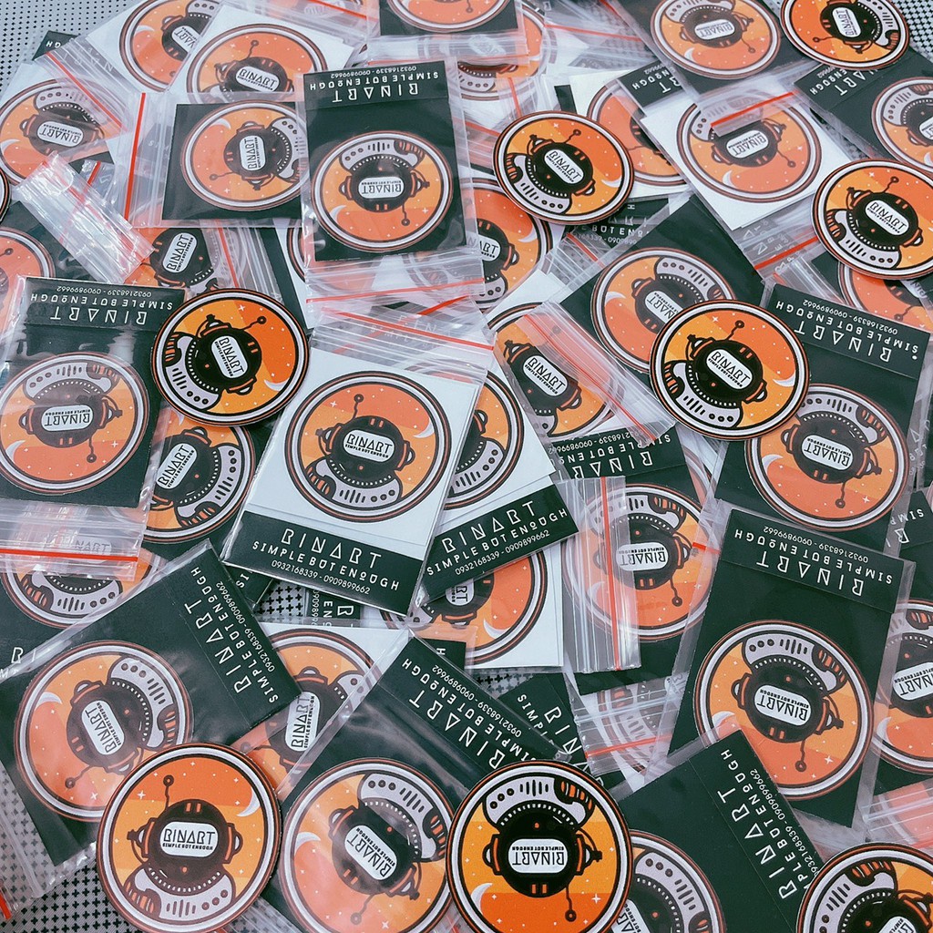 [Quà tặng] - Sticker Nasa Rinart dán trang trí laptop, vali, mũ bảo hiểm, ván trượt, guitar...