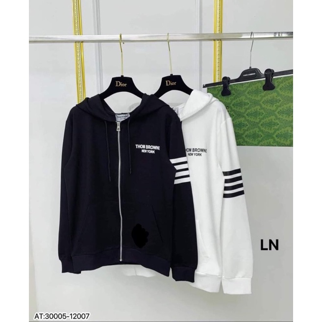 Áo khoác THOM 4 vạch tay mũ 2 lớp TH6