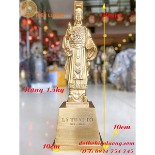 Tượng đồng vua lý thái tổ cao 30cm – tượng lý công uẩn đế đồng