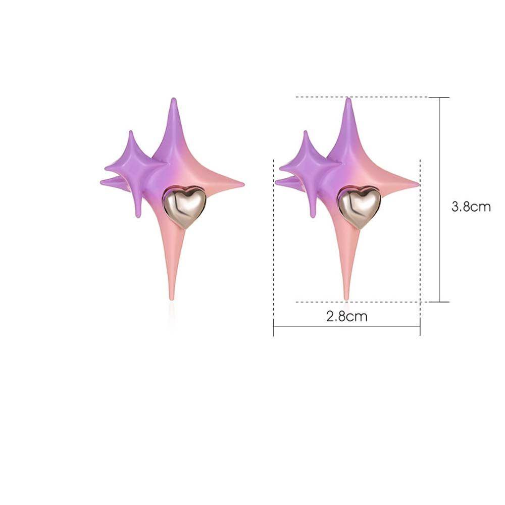 Bông Tai Màu Hồng Tím Gradient Phong Cách Hàn Quốc Thời Trang Cho Nữ
