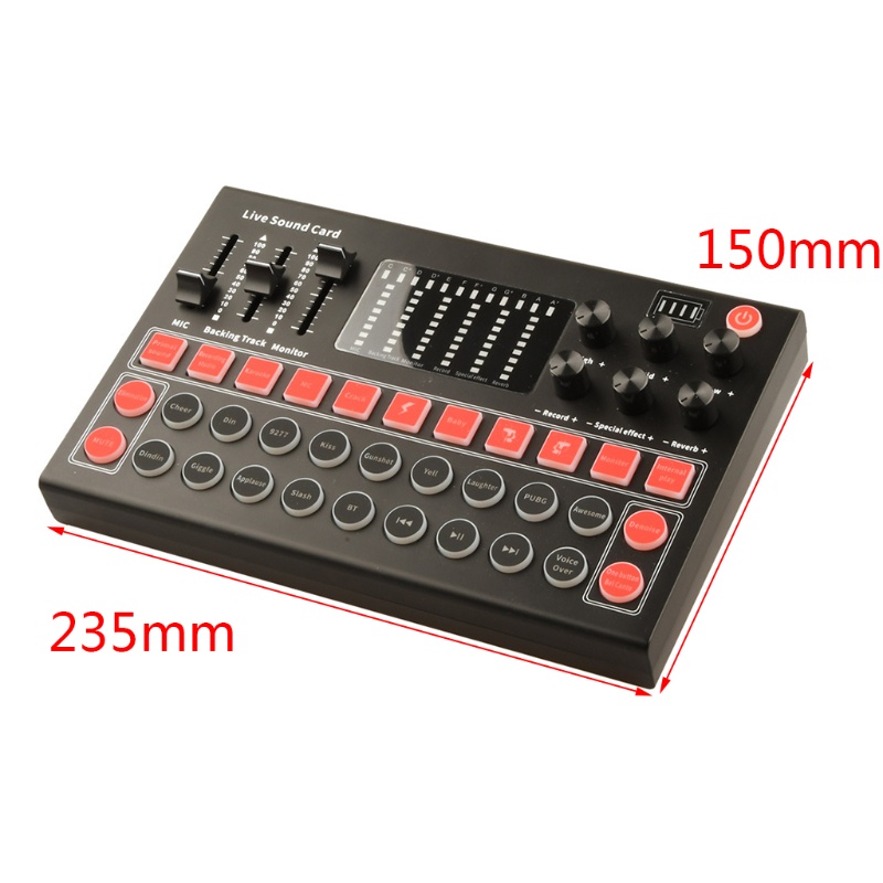 QUU M9 Sound Card Microphone Sound Mixer Sound Card Audio Mixing Console Amplifier For Phone PC