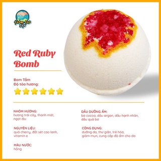 Bom tắm, thơm tho sto, bath bomb, viên sủi bồn tắm red ruby bomb