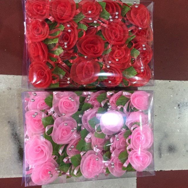 Hoa voan cài áo hộp 40c