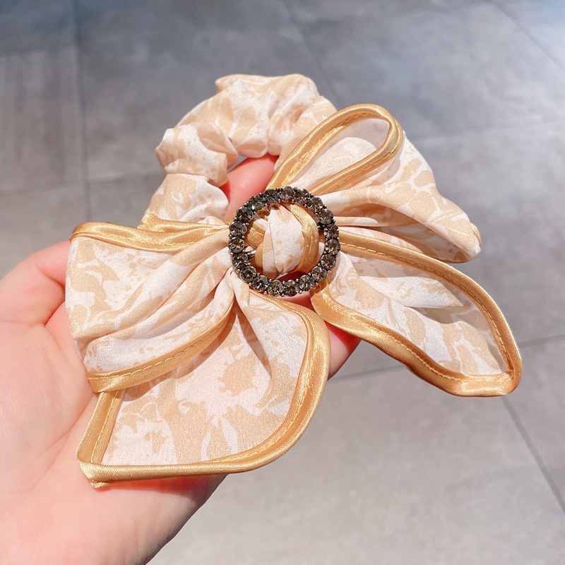 Dây Buộc Tóc Thắt Nơ Đính Đá Kim Cương Phong Cách Hàn Quốc Thanh Lịch Cho Nữ