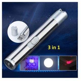 Đèn pin mini Inox sạc USB Siêu SÁNG