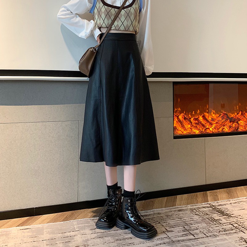 Chân váy da chữ A dáng dài nhiều màu cá tính thu đông 2021 - Uri55 | BigBuy360 - bigbuy360.vn